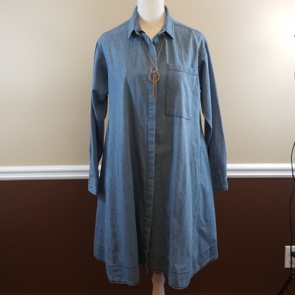 agnes and dora denim shirt dress